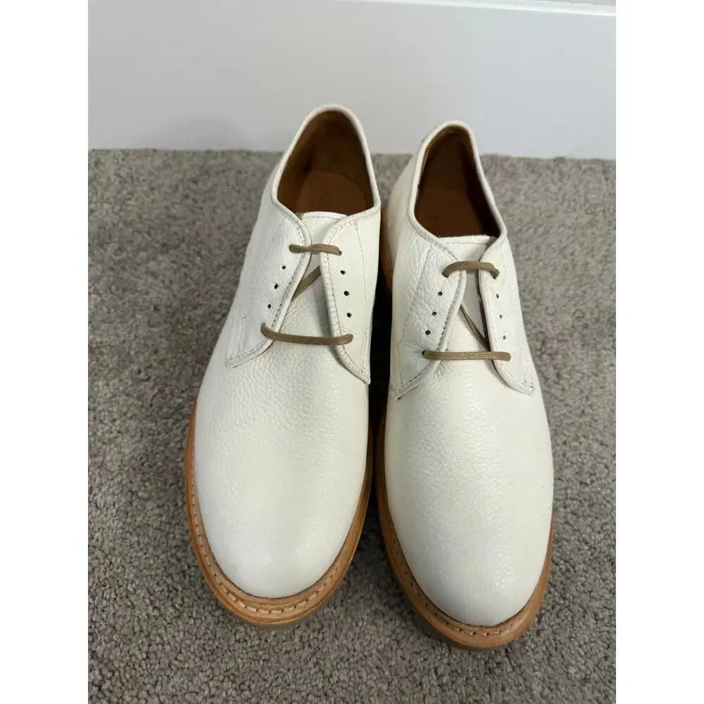 New Allen Edmonds Amesbury Leather Derby Shoes Off White Men’s 9